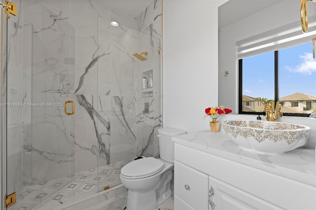 13005 Addilyn Ct, Davie, FL 33325 - bathroom featuring a marble finish shower and vanity