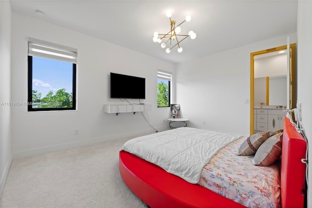 13005 Addilyn Ct, Davie, FL 33325 - carpeted bedroom with a chandelier and baseboards
