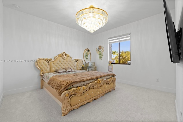 13005 Addilyn Ct, Davie, FL 33325 - carpeted bedroom with a chandelier and baseboards