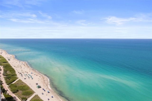 6899 Collins Ave Unit 2707, Miami Beach, FL 33141 - drone / aerial view of waterfront with a beach