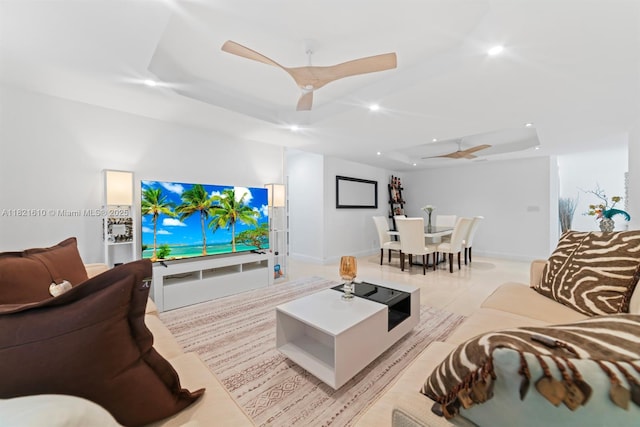 930 NE 182nd Ter, North Miami Beach, FL 33162 - living room with recessed lighting and ceiling fan
