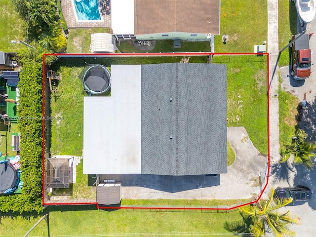 7100 Mcclellan St, Hollywood, FL 33024 - aerial view of property and surrounding area featuring property boundaries highlighted