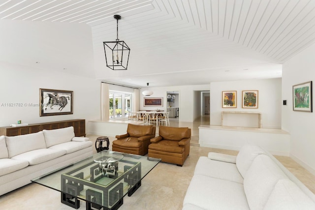 11100 Paradela St, Coral Gables, FL 33156 - living area featuring vaulted ceiling