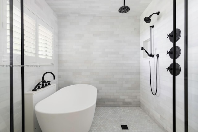 11100 Paradela St, Coral Gables, FL 33156 - bathroom with tile walls and a tile shower