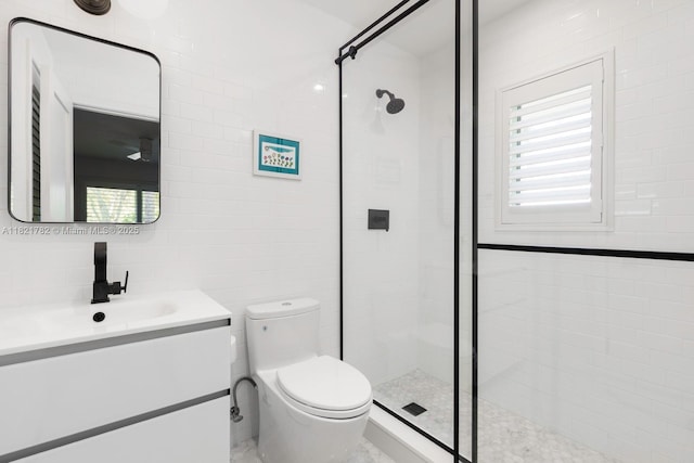 11100 Paradela St, Coral Gables, FL 33156 - full bathroom with tile walls, tiled shower, and vanity
