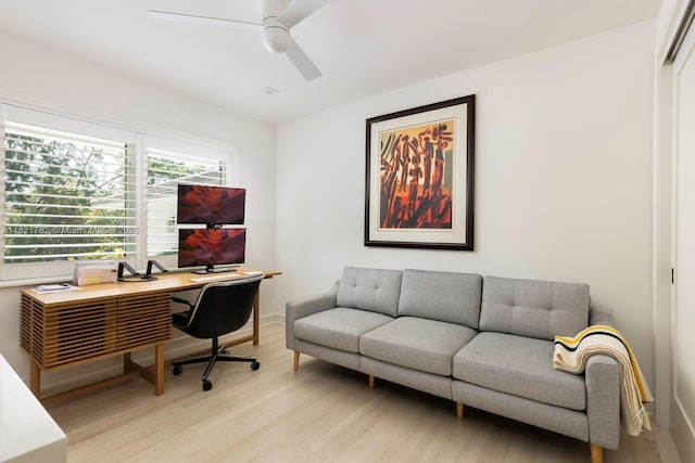 11100 Paradela St, Coral Gables, FL 33156 - office space featuring ceiling fan and light wood-style flooring