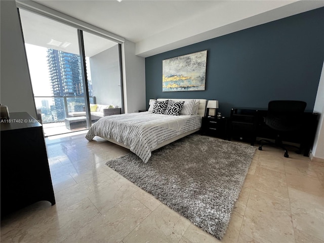 88 SW 7th St Unit 2209, Miami, FL 33130 - bedroom with a wall of windows and access to exterior
