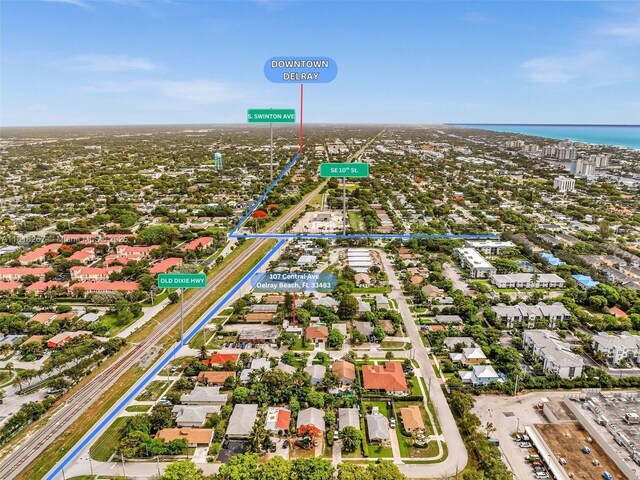 107 Central Ave, Delray Beach, FL 33483 - aerial perspective of suburban area featuring a large body of water