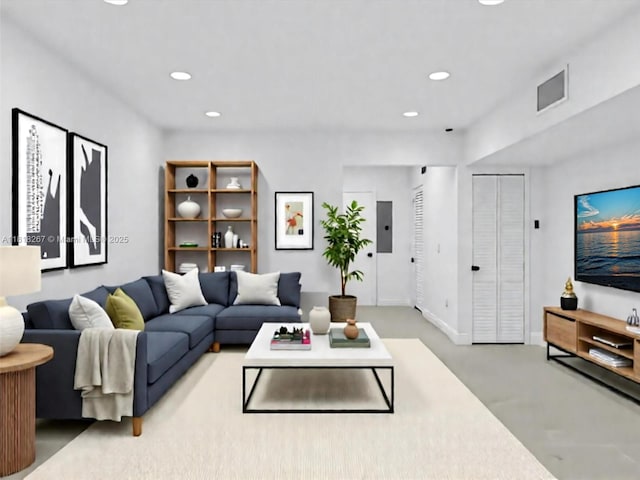 107 Central Ave, Delray Beach, FL 33483 - living area with recessed lighting and electric panel