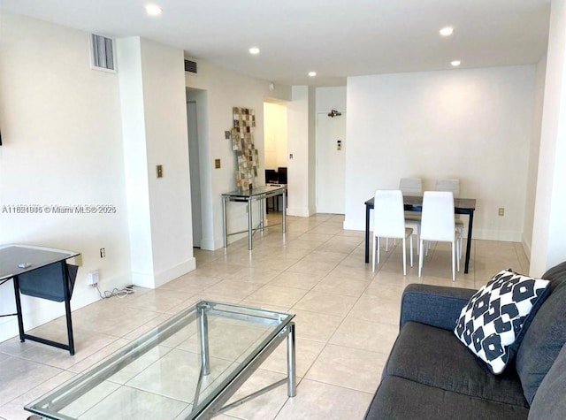 1965 S Ocean Dr Unit 5B, Hallandale Beach, FL 33009 - living room with recessed lighting and light tile patterned floors