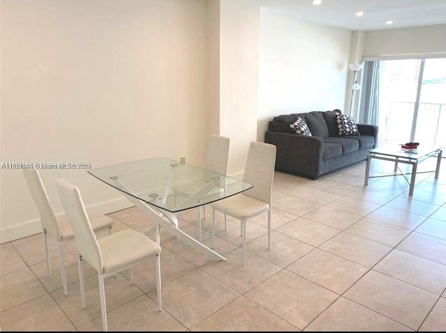 1965 S Ocean Dr Unit 5B, Hallandale Beach, FL 33009 - dining area with light tile patterned flooring and recessed lighting
