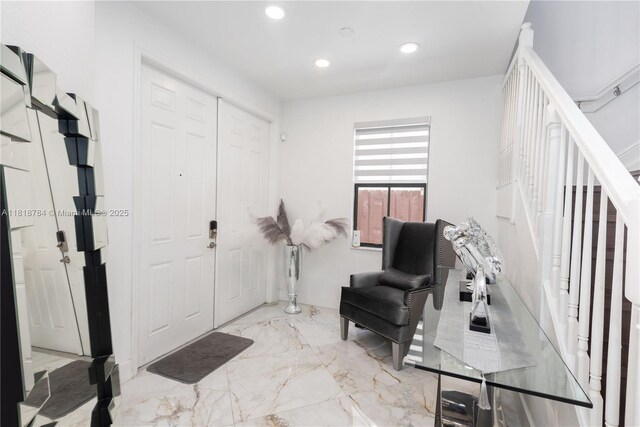 8885 NW 100th Pl, Doral, FL 33178 - entryway featuring marble tiled floors and recessed lighting