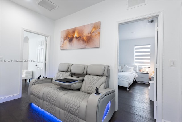 8885 NW 100th Pl, Doral, FL 33178 - living room with dark wood-type flooring and arched walkways