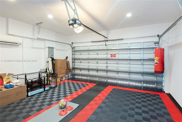 8885 NW 100th Pl, Doral, FL 33178 - garage with an AC wall unit, a garage door opener, and electric panel