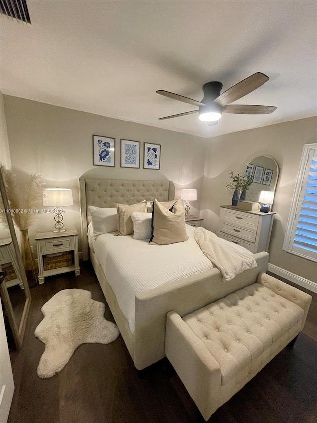 4370 NW 62nd Ter, Coral Springs, FL 33067 - bedroom with dark wood-style flooring and a ceiling fan