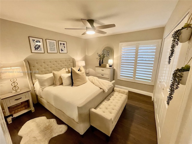 4370 NW 62nd Ter, Coral Springs, FL 33067 - bedroom with dark wood finished floors and a ceiling fan