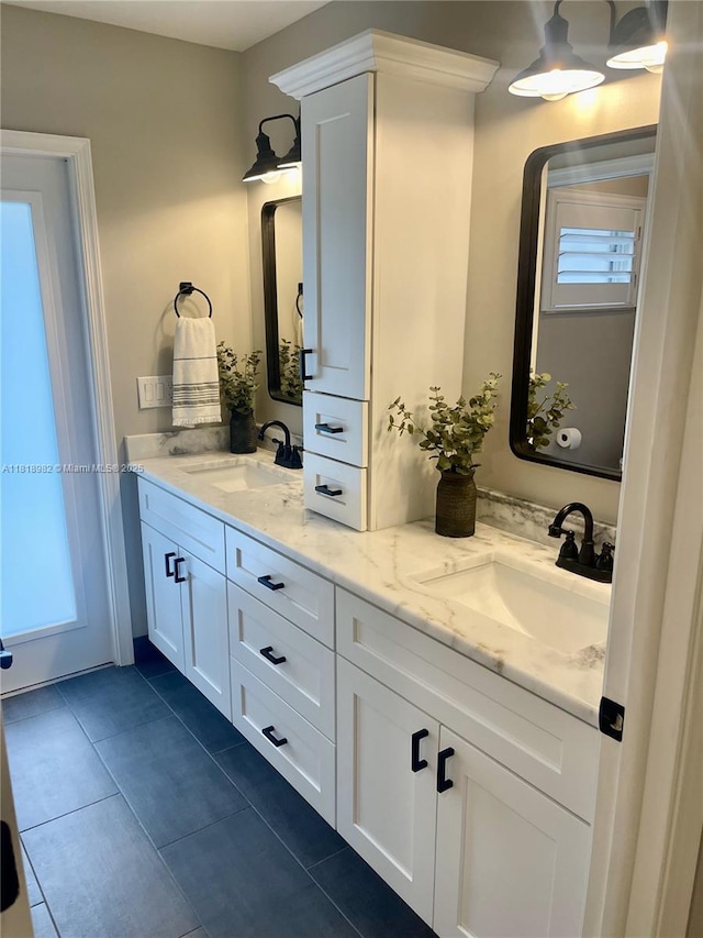 4370 NW 62nd Ter, Coral Springs, FL 33067 - full bathroom with double vanity and tile patterned flooring