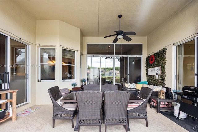 11196 Sea Grass Cir, Boca Raton, FL 33498 - view of patio / terrace featuring ceiling fan and an outdoor living space