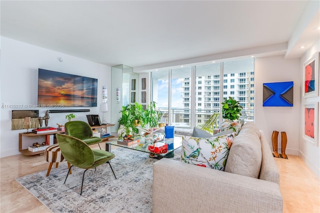 901 Brickell Key Blvd Unit 2602, Miami, FL 33131 - living area featuring baseboards