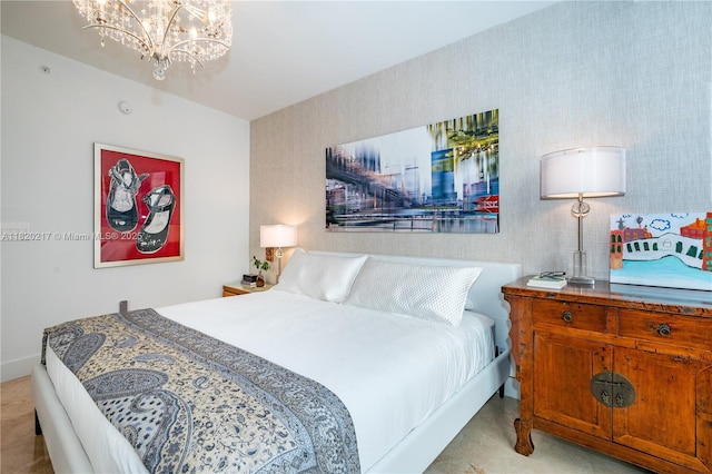 901 Brickell Key Blvd Unit 2602, Miami, FL 33131 - bedroom with a chandelier