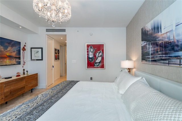 901 Brickell Key Blvd Unit 2602, Miami, FL 33131 - bedroom with a chandelier