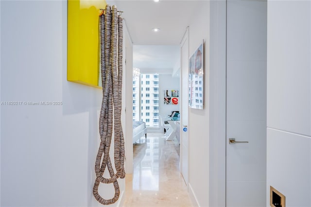 901 Brickell Key Blvd Unit 2602, Miami, FL 33131 - corridor with recessed lighting and baseboards