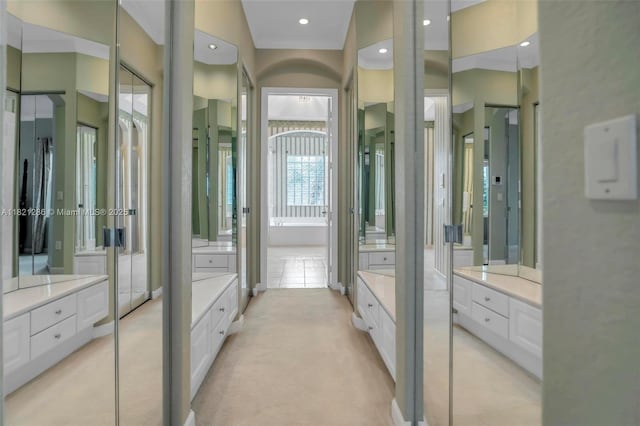 1925 NW 167th Ter, Pembroke Pines, FL 33028 - full bath with vanity, a tub, and recessed lighting