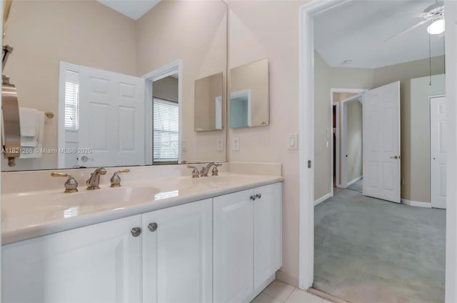 1925 NW 167th Ter, Pembroke Pines, FL 33028 - full bathroom featuring double vanity and a ceiling fan