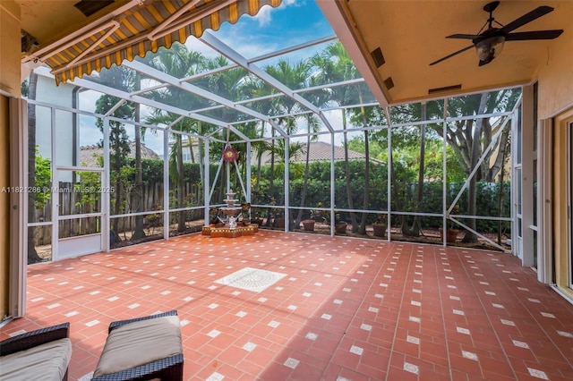 1925 NW 167th Ter, Pembroke Pines, FL 33028 - view of patio / terrace featuring ceiling fan and a lanai