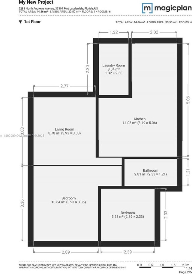 5288 N Andrews Ave, Oakland Park, FL 33309 - view of floor plan / room layout