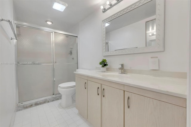 2504 Antigua Ter Unit L4, Coconut Creek, FL 33066 - full bathroom with vanity, a stall shower, and tile patterned floors