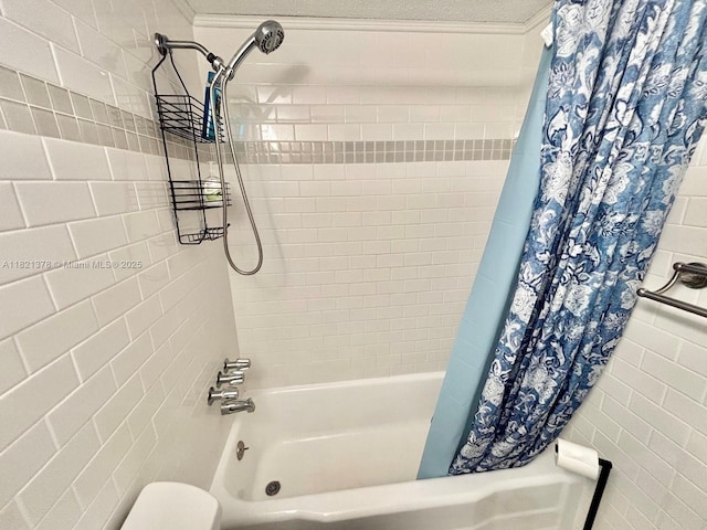 1936 S Ocean Dr Unit 7C, Hallandale Beach, FL 33009 - bathroom with shower / bathtub combination with curtain and tile walls