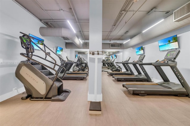 1901 Brickell Ave Unit B1508, Miami, FL 33129 - gym with wood finished floors