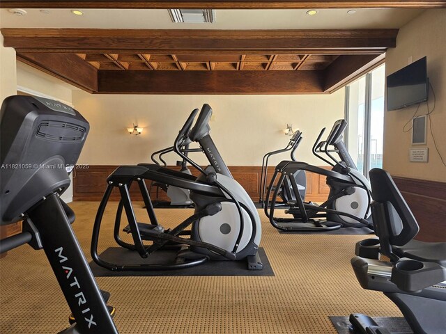 1901 Brickell Ave Unit B1508, Miami, FL 33129 - gym with carpet flooring