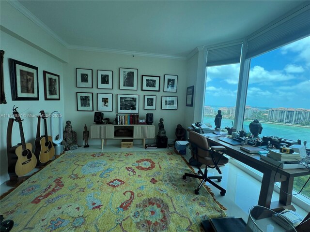 300 S Pointe Dr Unit 1602, Miami Beach, FL 33139 - home office featuring ornamental molding