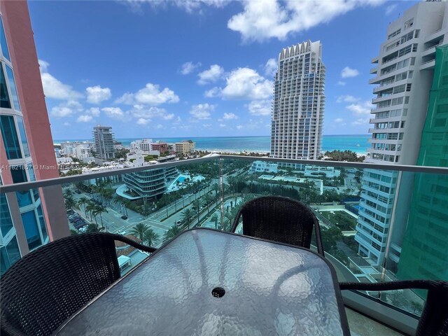 300 S Pointe Dr Unit 1602, Miami Beach, FL 33139 - balcony featuring a city view and a water view