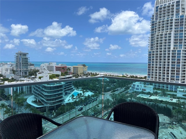 300 S Pointe Dr Unit 1602, Miami Beach, FL 33139 - balcony with a water view and a city view