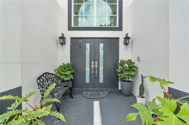 16132 SW 147th Ln, Miami, FL 33196 - doorway to property with french doors and stucco siding
