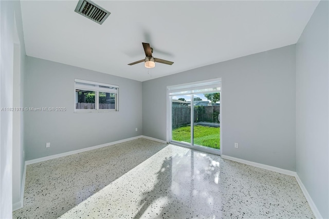 3731 SW 88th Pl, Miami, FL 33165 - empty room featuring a ceiling fan and speckle patterned floor