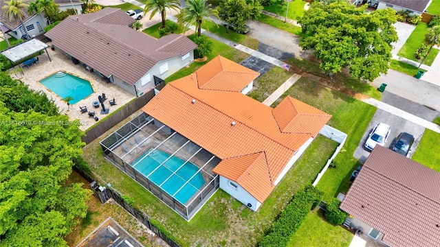 6736 Orchid Dr, Miami Lakes, FL 33014 - aerial perspective of suburban area with a pool