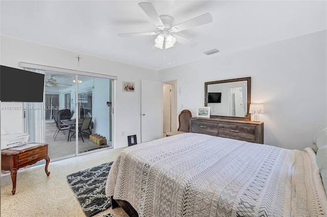 6736 Orchid Dr, Miami Lakes, FL 33014 - bedroom featuring access to exterior and a ceiling fan