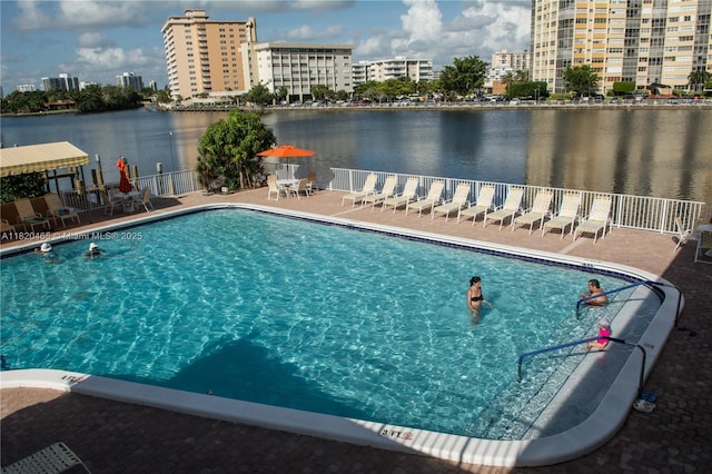 1833 S Ocean Dr Unit 1402, Hallandale Beach, FL 33009 - community pool with a water view and a patio