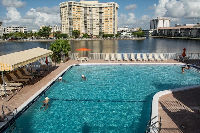 1833 S Ocean Dr Unit 1402, Hallandale Beach, FL 33009 - community pool with a patio and a water view