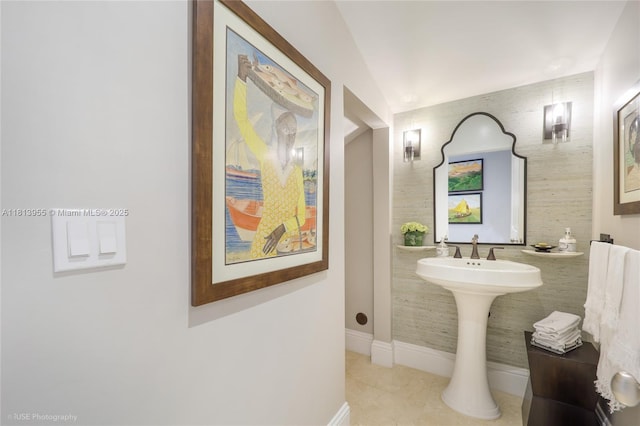 647 Almeria Ave, Coral Gables, FL 33134 - bathroom with tile patterned flooring and baseboards
