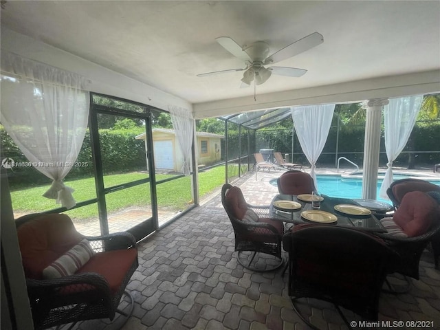 411 Martin Rd, Margate, FL 33068 - sunroom / solarium with ceiling fan