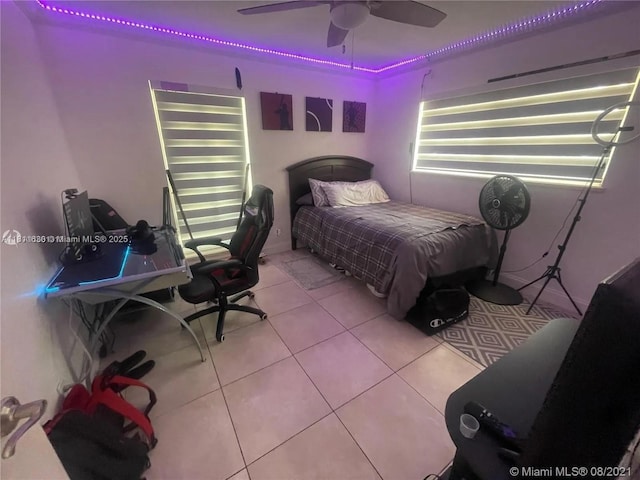 411 Martin Rd, Margate, FL 33068 - bedroom featuring tile patterned floors and ceiling fan