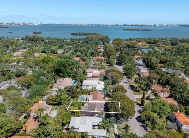 531 NE 55th Ter, Miami, FL 33137 - aerial view of residential area with property boundaries highlighted and a nearby body of water