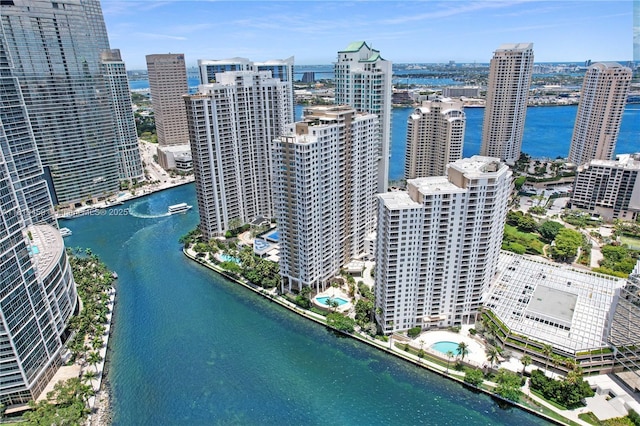 801 Brickell Key Blvd Unit 2210, Miami, FL 33131 - view of urban area with a pool and a nearby body of water