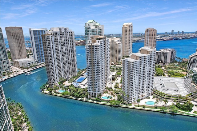 801 Brickell Key Blvd Unit 2210, Miami, FL 33131 - aerial view of skyline and a large body of water