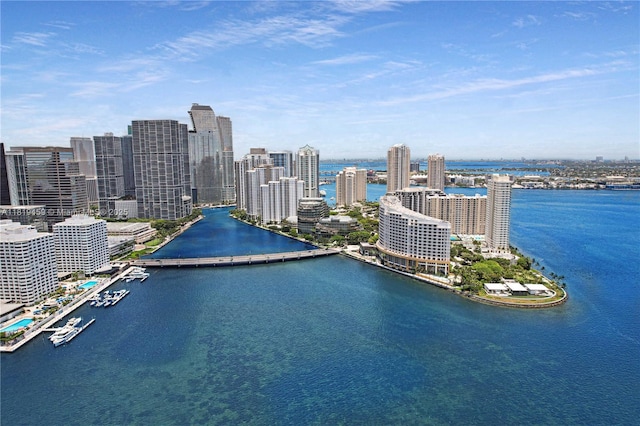 801 Brickell Key Blvd Unit 2210, Miami, FL 33131 - bird's eye view of city skyline and a large body of water